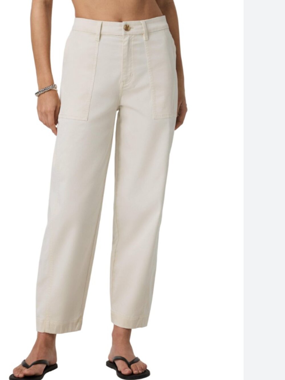 Vuori Barrel Leg Anza Twill Structured Pants in Color Natural